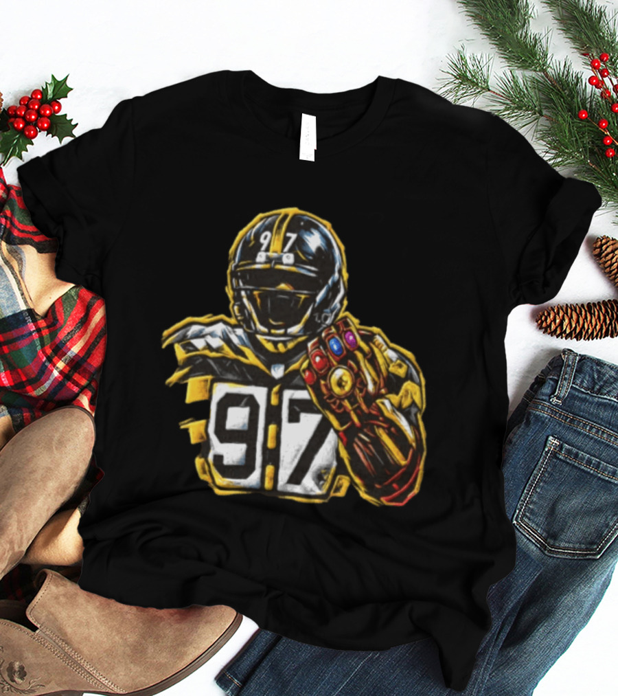 Cameron Heyward 97 Pittsburgh Steelers Infinity Gauntlet Marvel Football T-Shirt