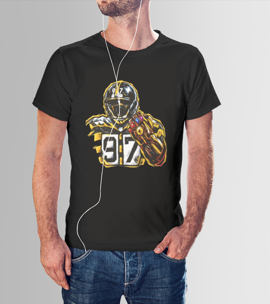 Cameron Heyward 97 Pittsburgh Steelers Infinity Gauntlet Marvel Football T-Shirt