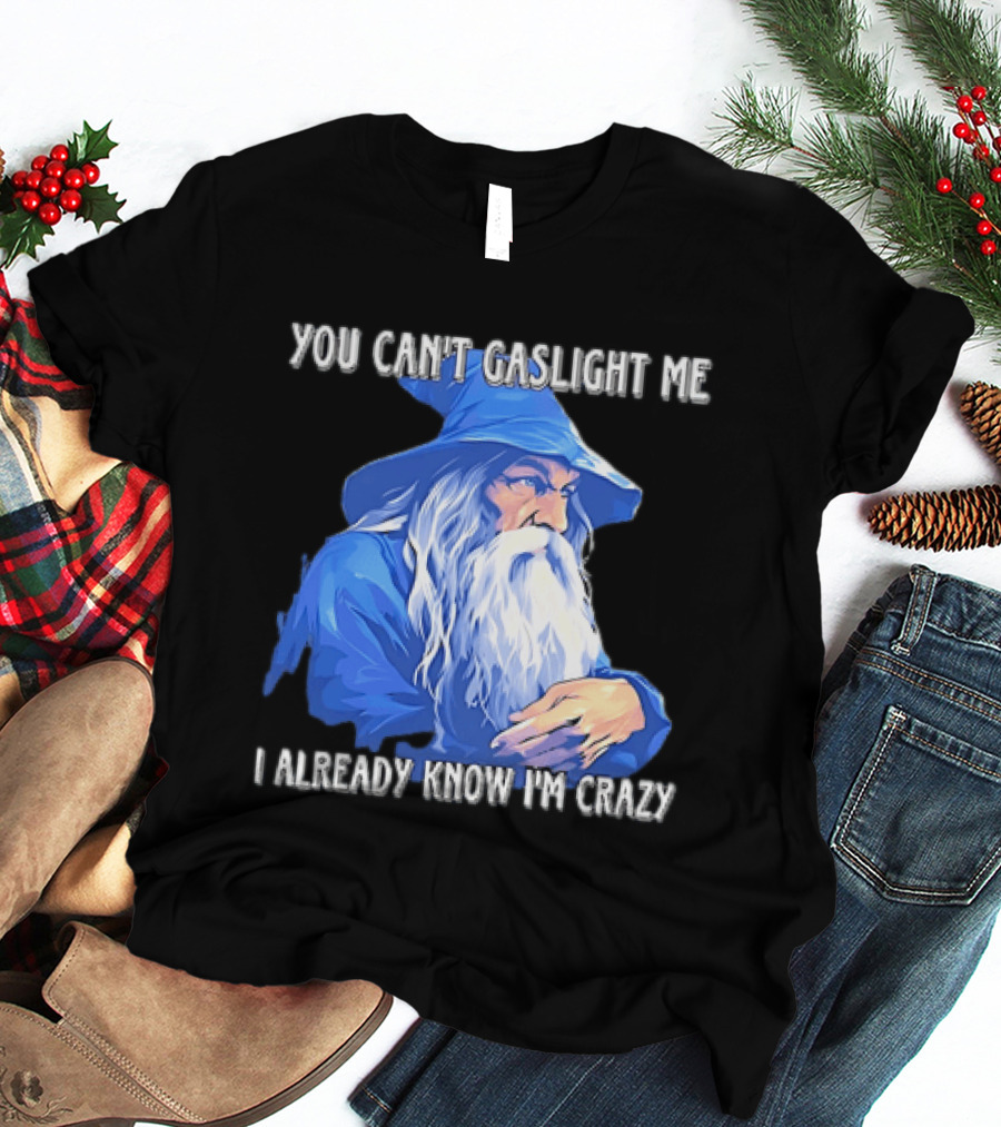 You Can't Gaslight Me I Already Know I'm Crazy Wizard Robe And Hat T-Shirt