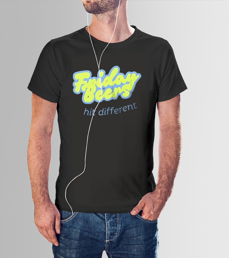 Friday Beers Hit Different Neon T-Shirt