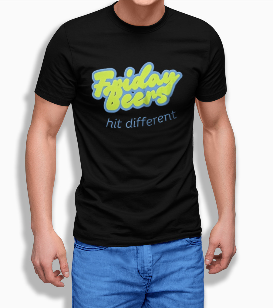 Friday Beers Hit Different Neon T-Shirt