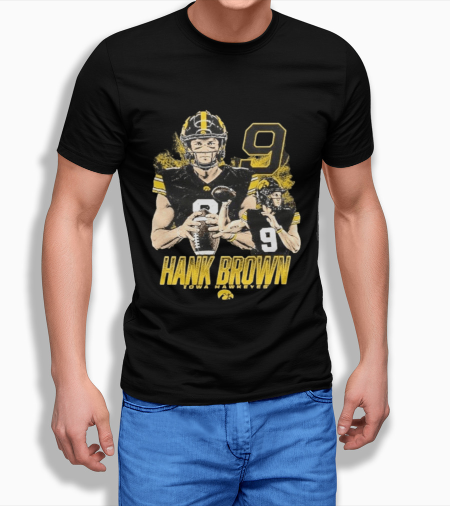 Hank Brown Iowa Hawkeyes Number 9 Football Player T-Shirt