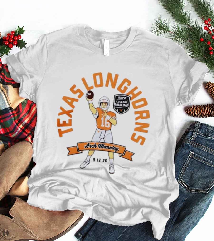 Arch Manning Texas Longhorns ESPN College Gameday 9 12 26 T-Shirt
