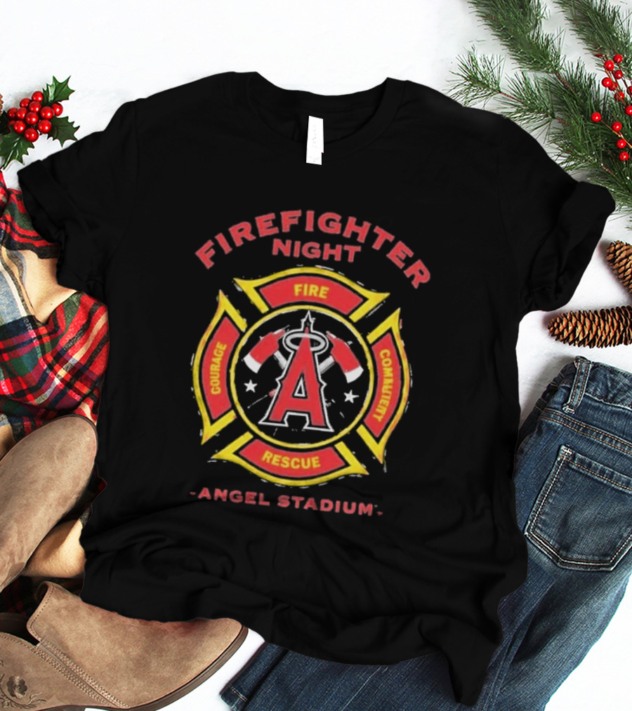 Los Angeles Angels Firefighter Night Angel Stadium Courage Commitment 2026 T-Shirt