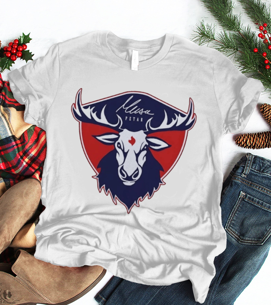 Musa Petar Moose Shield Animal Crest T-Shirt