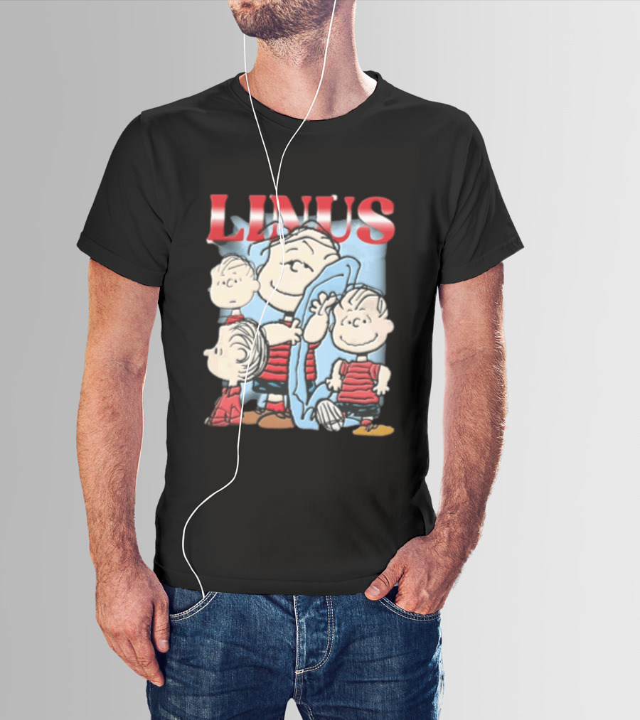 Peanuts Linus Holding Blue Blanket Bootleg Sparkle 2020 Collage T-Shirt