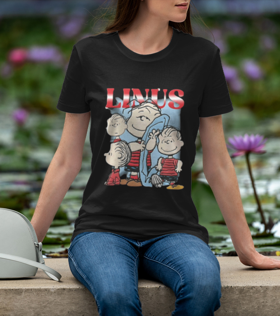 Peanuts Linus Holding Blue Blanket Bootleg Sparkle 2020 Collage T-Shirt