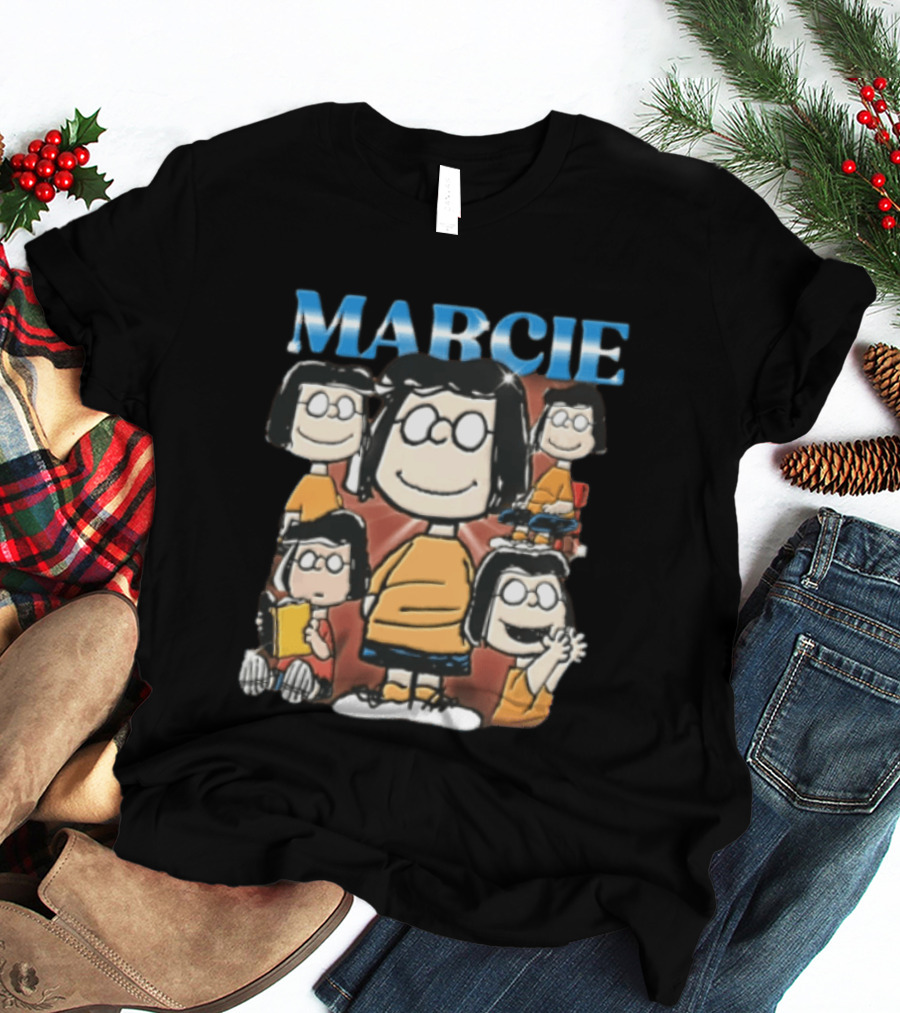 Peanuts Marcie Sparkle Cartoon Collage Bootleg T-Shirt