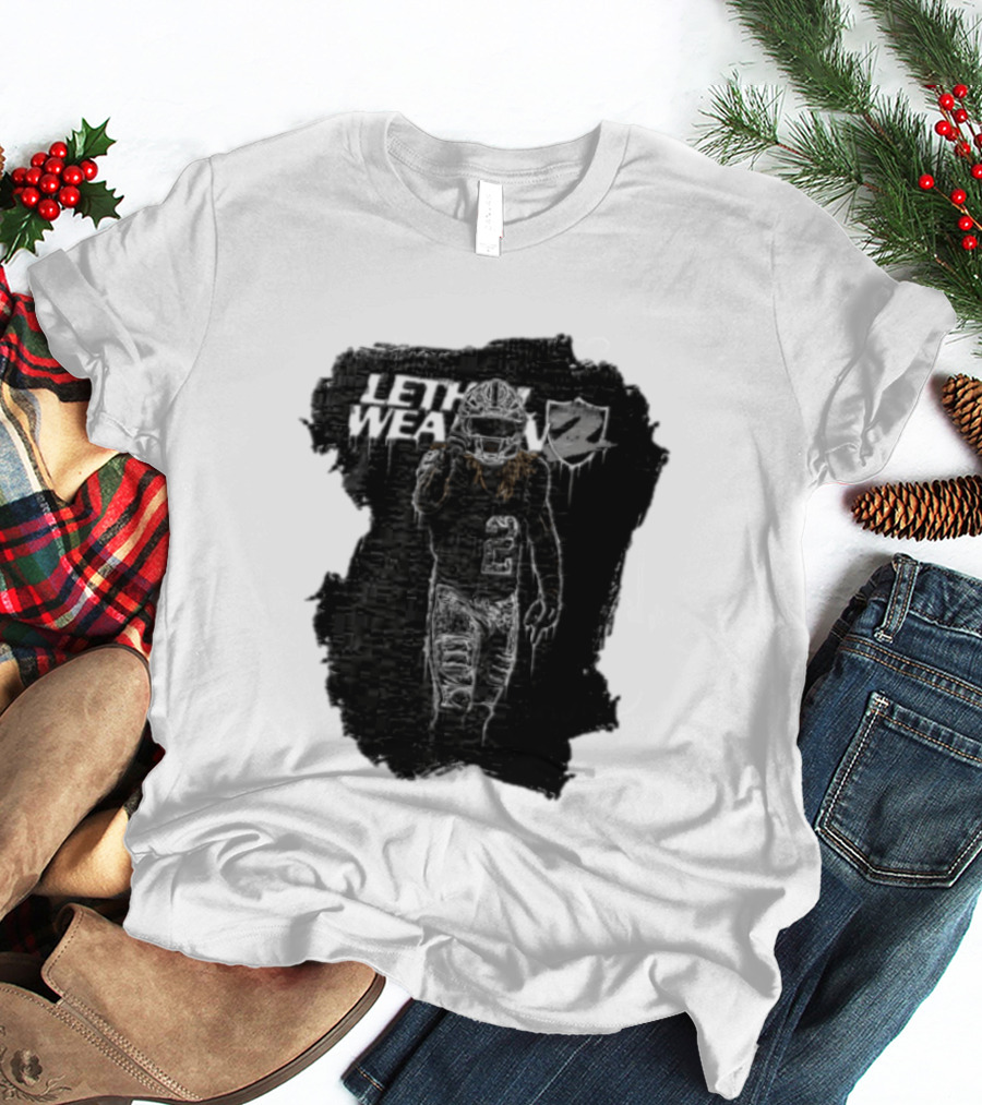 Las Vegas Raiders Davante Adams Lethal Weapon 17 Silver And Black Football T-Shirt