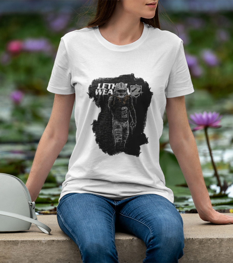 Las Vegas Raiders Davante Adams Lethal Weapon 17 Silver And Black Football T-Shirt