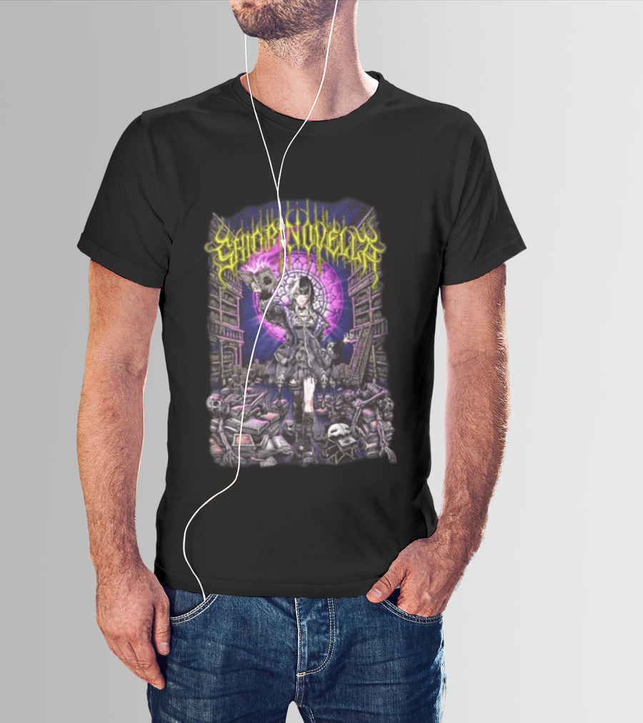 Shiori Novella Hololive English Gothic Library Skull Death Metal T-Shirt