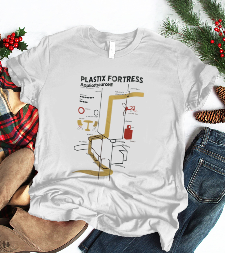 Plastix Fortress Applicotsource Dreamcore Public Data Map T-Shirt