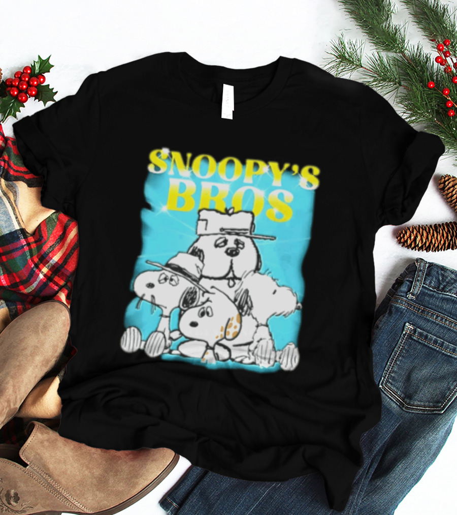 Snoopys Bros Cartoon Dogs Sparkles Blue Bootleg T-Shirt