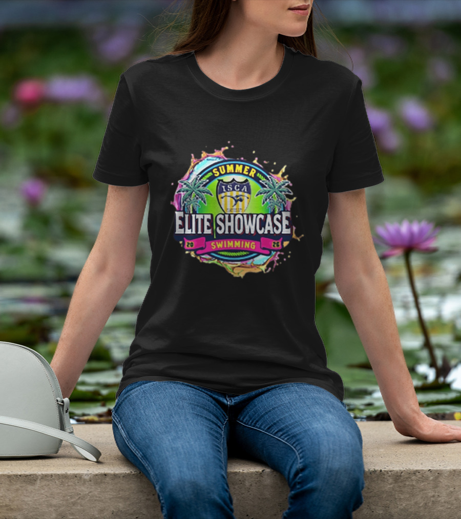 SUMMER ISCA Elite Showcase Swimming 2026 Event With Palm Trees And Splash T-Shirt