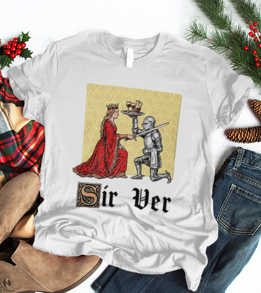 Sir Ver Knight Serving Wine To Queen Medieval Fantasy T-Shirt