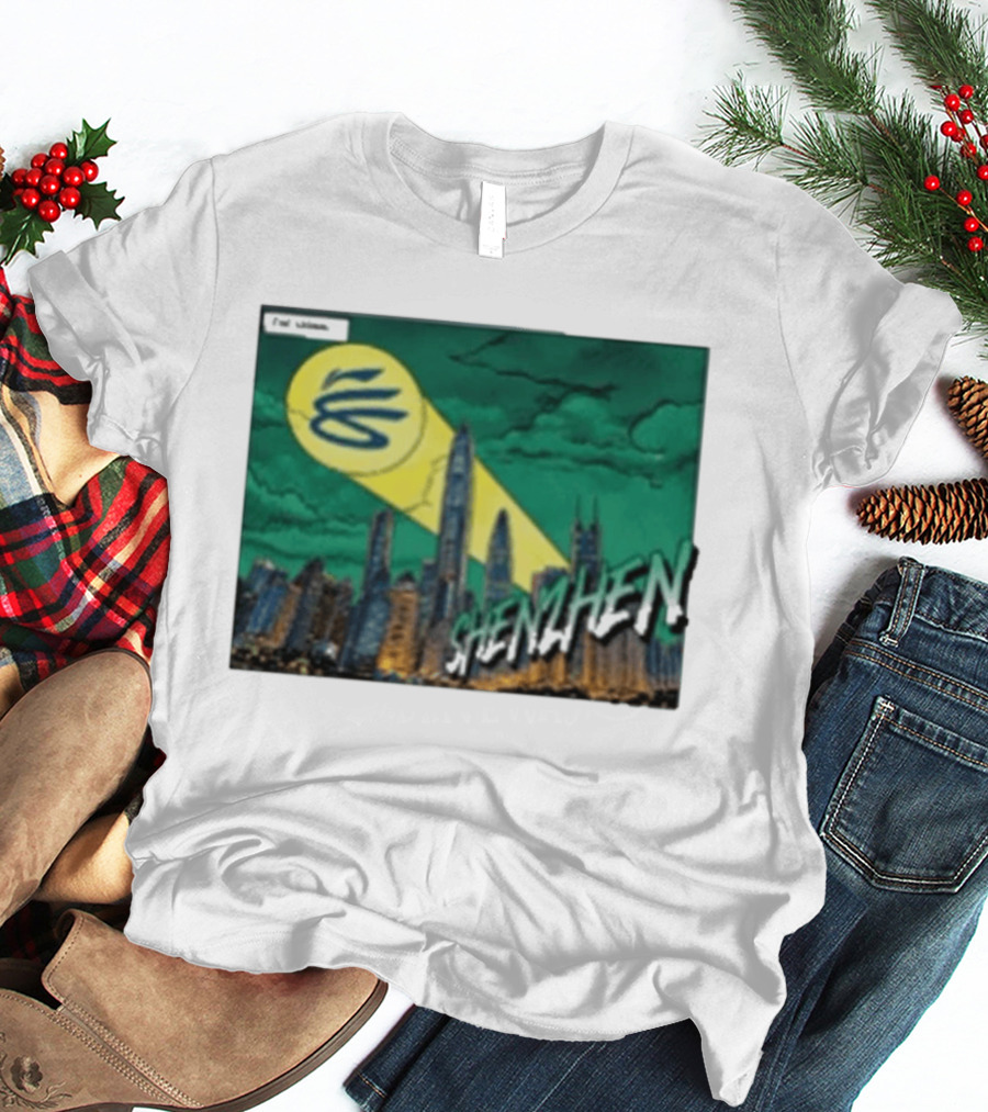 Stephen Curry Li Ning X Curry China Tour Shenzhen City Skyline Spotlight T-Shirt