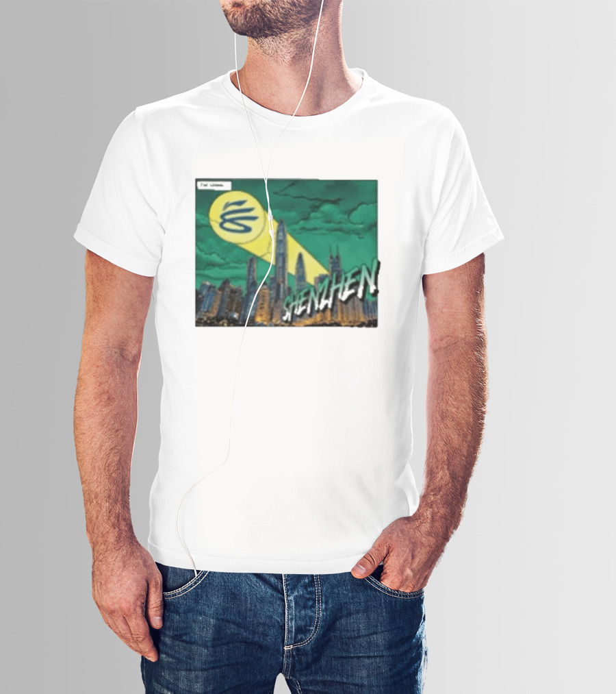 Stephen Curry Li Ning X Curry China Tour Shenzhen City Skyline Spotlight T-Shirt