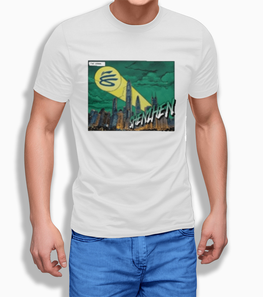Stephen Curry Li Ning X Curry China Tour Shenzhen City Skyline Spotlight T-Shirt
