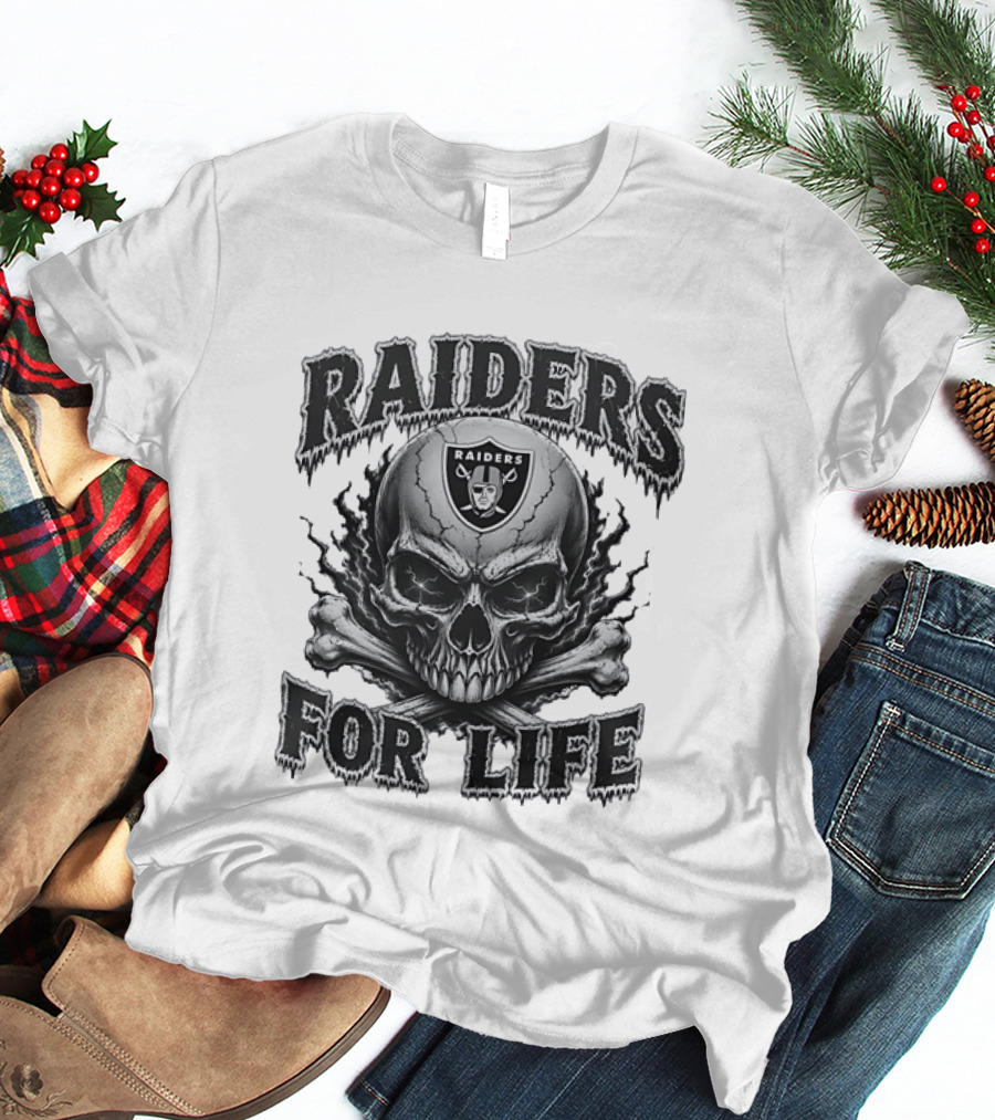 Las Vegas Raiders Skull Raiders For Life T-Shirt