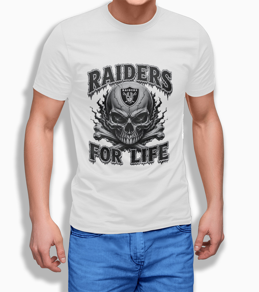 Las Vegas Raiders Skull Raiders For Life T-Shirt