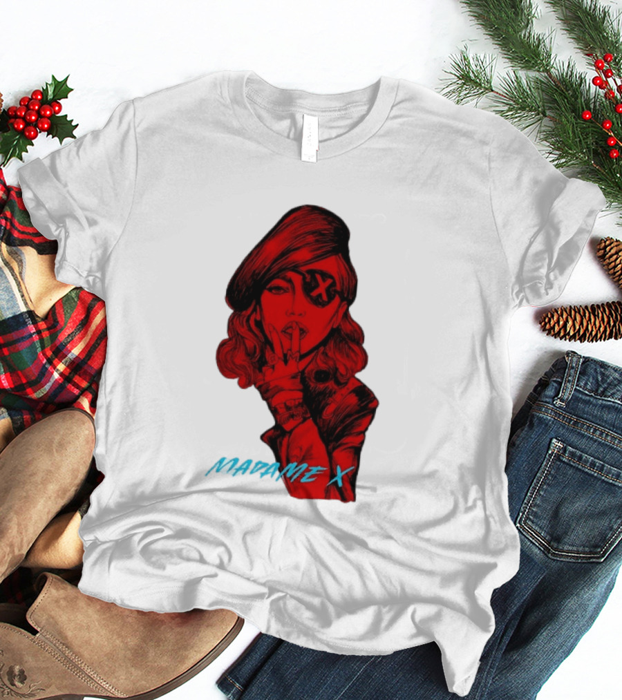 Madonna Madame X Beret Eye Patch Pop Music T-Shirt