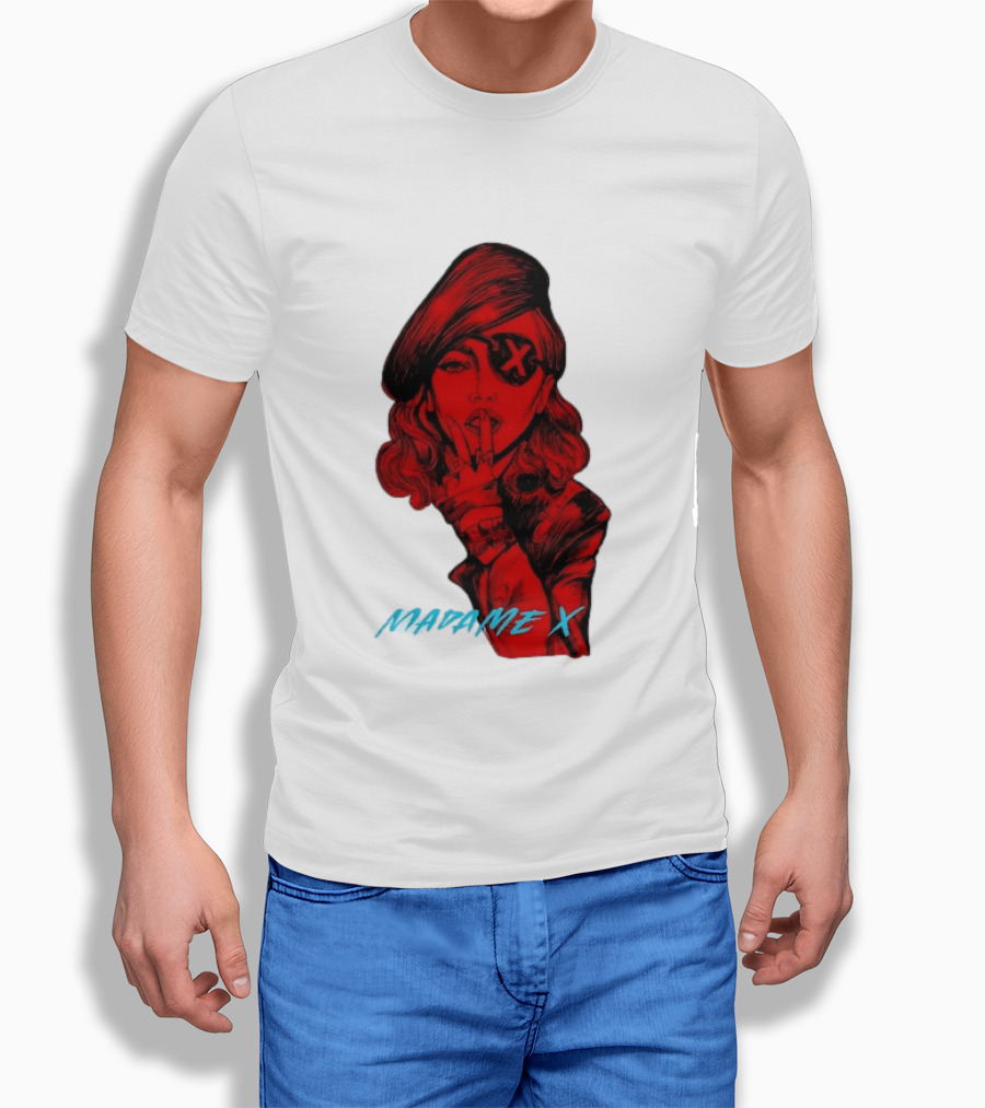 Madonna Madame X Beret Eye Patch Pop Music T-Shirt