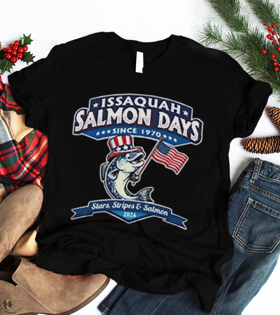 Issaquah Salmon Days 2026 Stars Stripes & Salmon Since 1970 Event T-Shirt