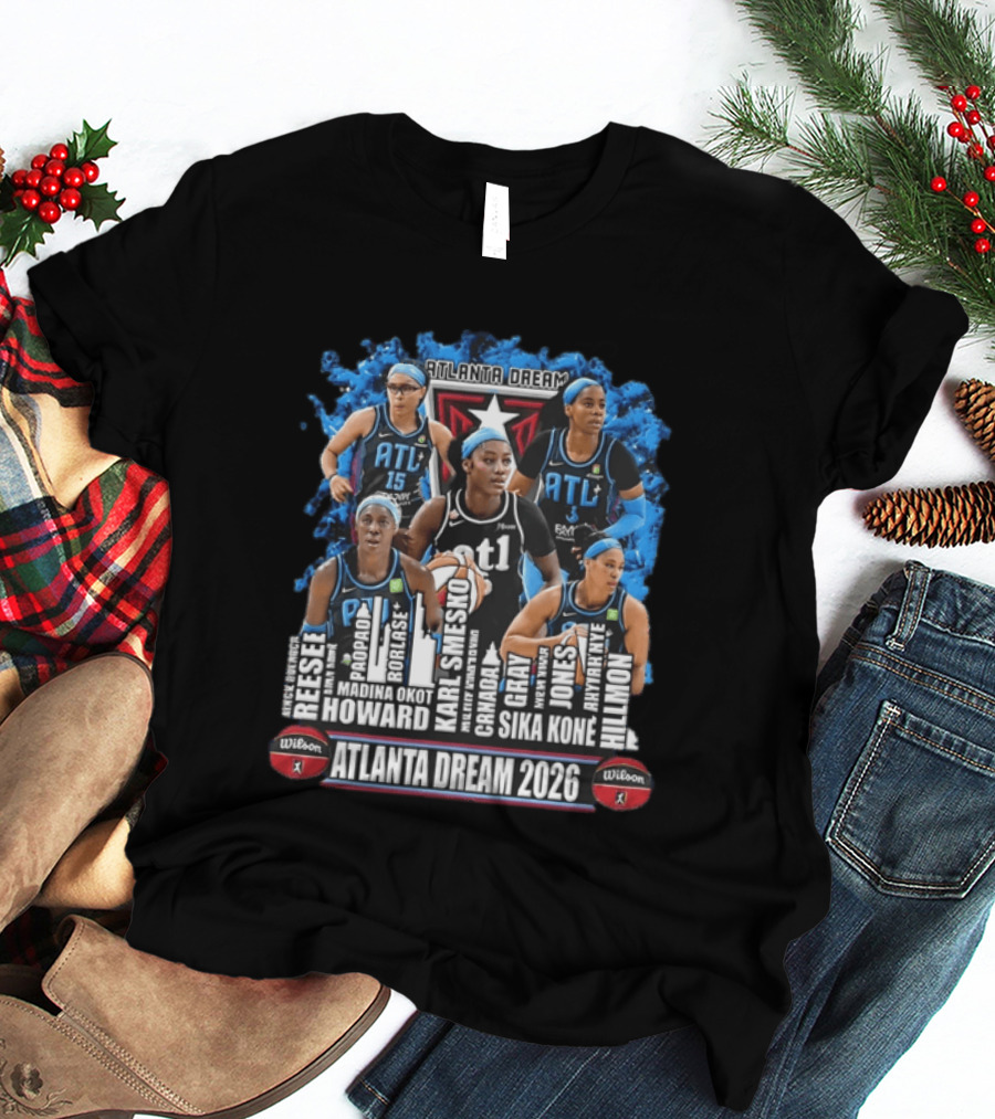 Atlanta Dream 2026 WNBA Basketball Reese Popadiak Rori Howard Sika Kone Hillmon T-Shirt