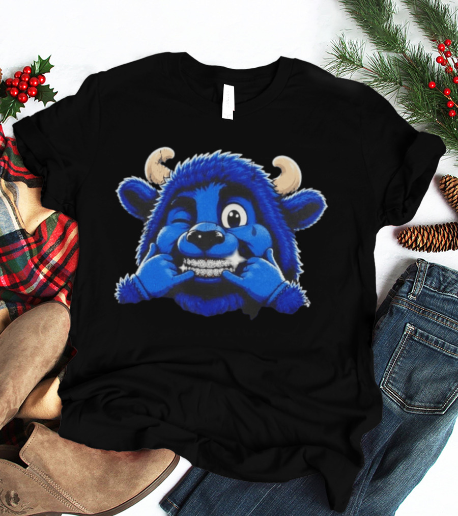 Buffalo Bills Billy Thuggin Character With Blue Buffalo Mascot And Braces T-Shirt