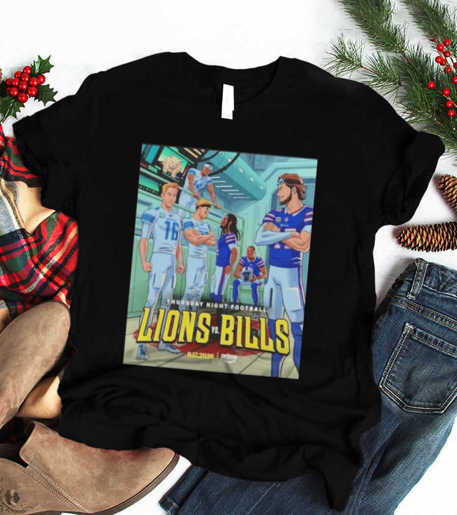 Thursday Night Football Lions Vs Bills 9.17.2026 Prime T-Shirt