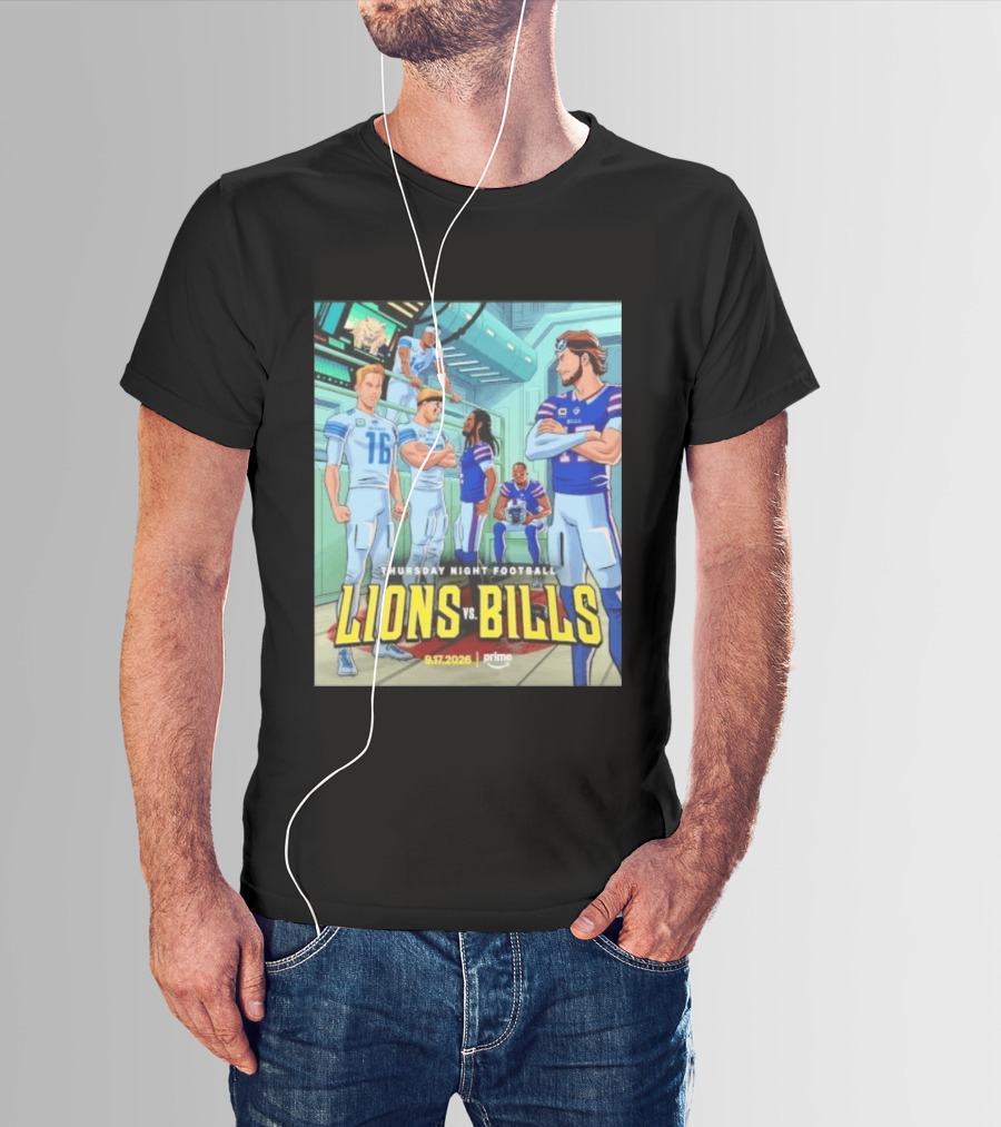 Thursday Night Football Lions Vs Bills 9.17.2026 Prime T-Shirt