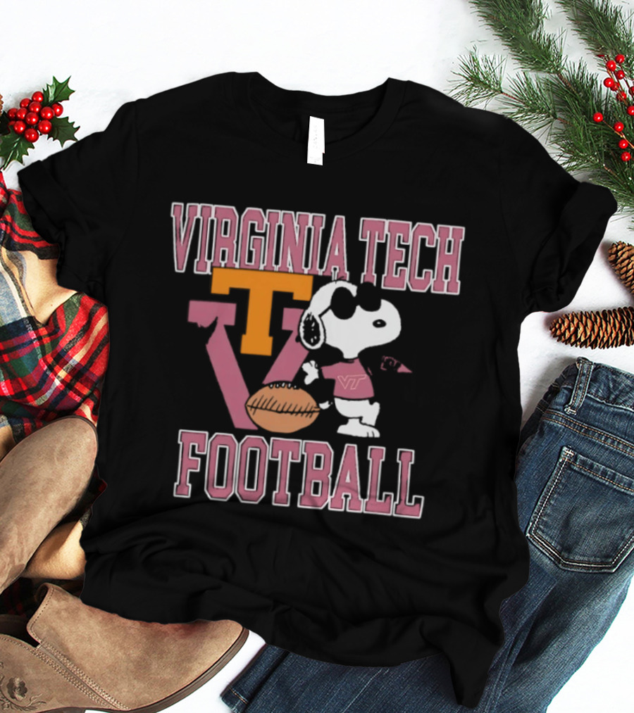 Virginia Tech Football Snoopy Let's Go Hokies T-Shirt