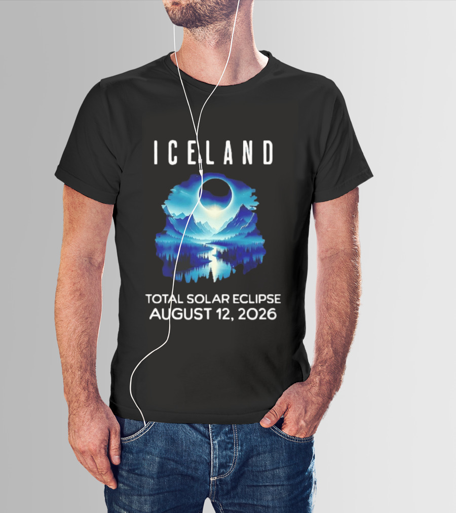 Iceland Solar Eclipse Event August 12 2026 Scenic Landscape T-Shirt