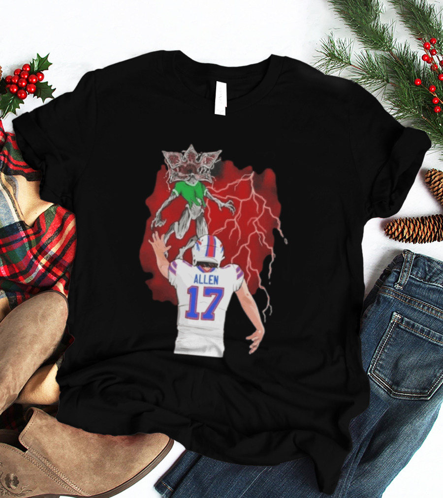 Josh Allen 17 Buffalo Bills Vs Demogorgon Stranger Things Epic T-Shirt