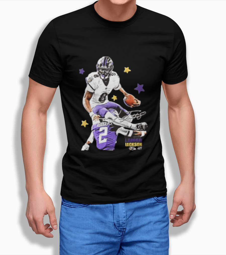 Lamar Jackson Baltimore Ravens Stars Rodgers 2 NFL T-Shirt