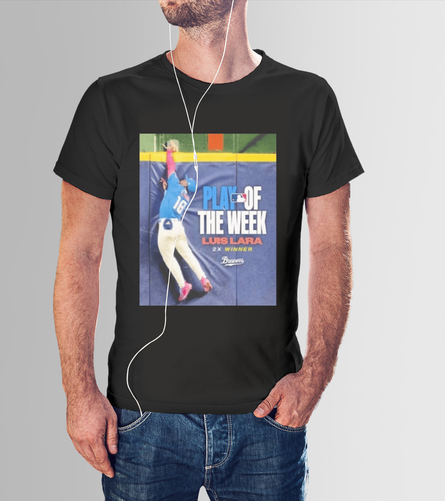 Luis Lara Play Of The Week 2x Winner Milwaukee Brewers T-Shirt