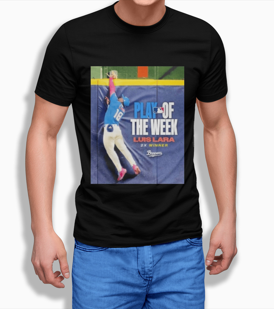 Luis Lara Play Of The Week 2x Winner Milwaukee Brewers T-Shirt