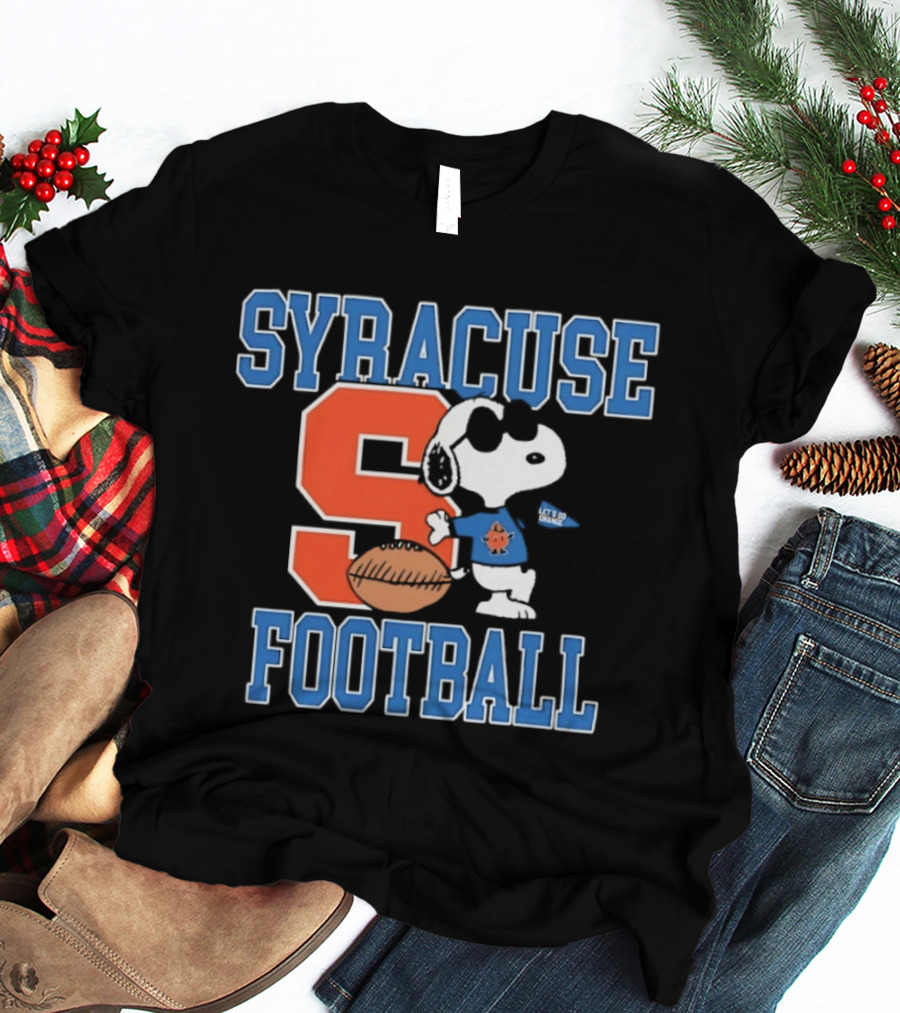 Snoopy Syracuse Football Let's Go Orange Fan Gear T-Shirt