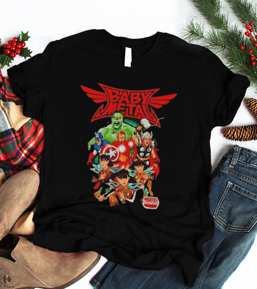 Babymetal X Marvel Zombies Avengers Collaboration May 2012 Heavy Metal T-Shirt