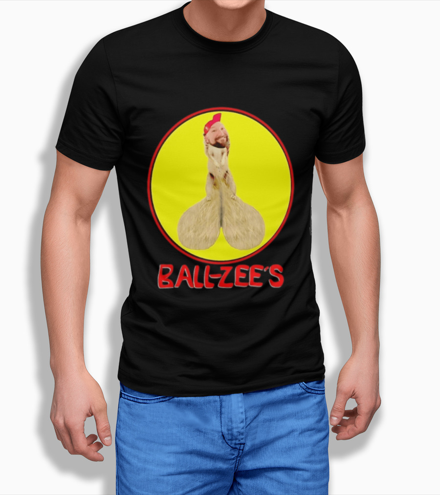 Ball Zee's Squirrel Meme Circle Red Cap T-Shirt