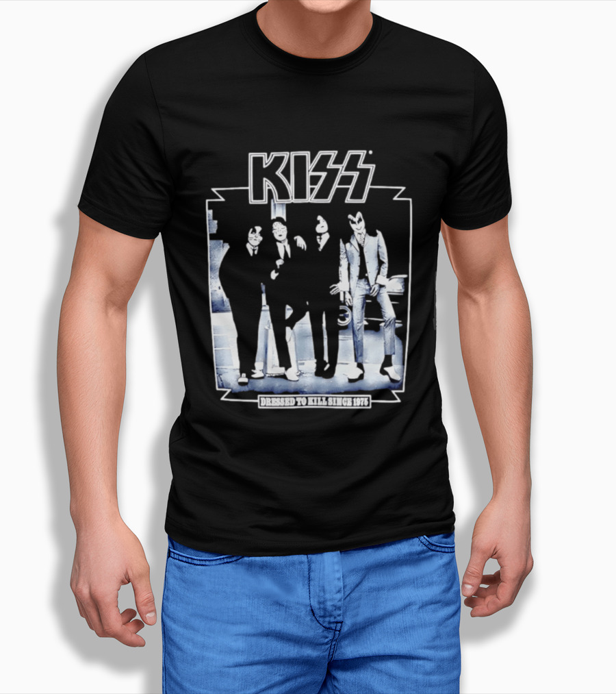 Kiss Dressed To Kill Since 1975 Rock Music Band T-Shirt