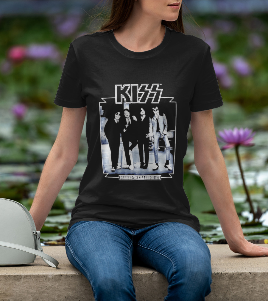 Kiss Dressed To Kill Since 1975 Rock Music Band T-Shirt