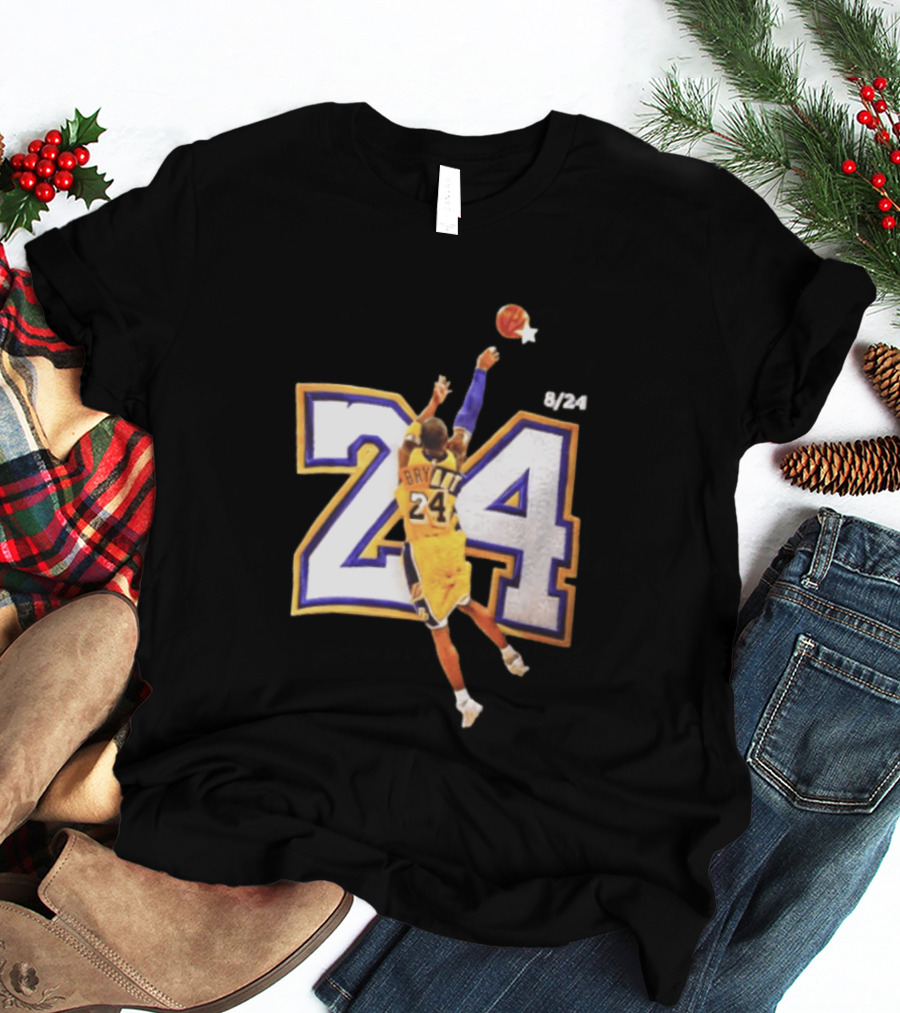 Kobe Bryant Los Angeles Lakers 8 24 Basketball Legend Jump Shot T-Shirt
