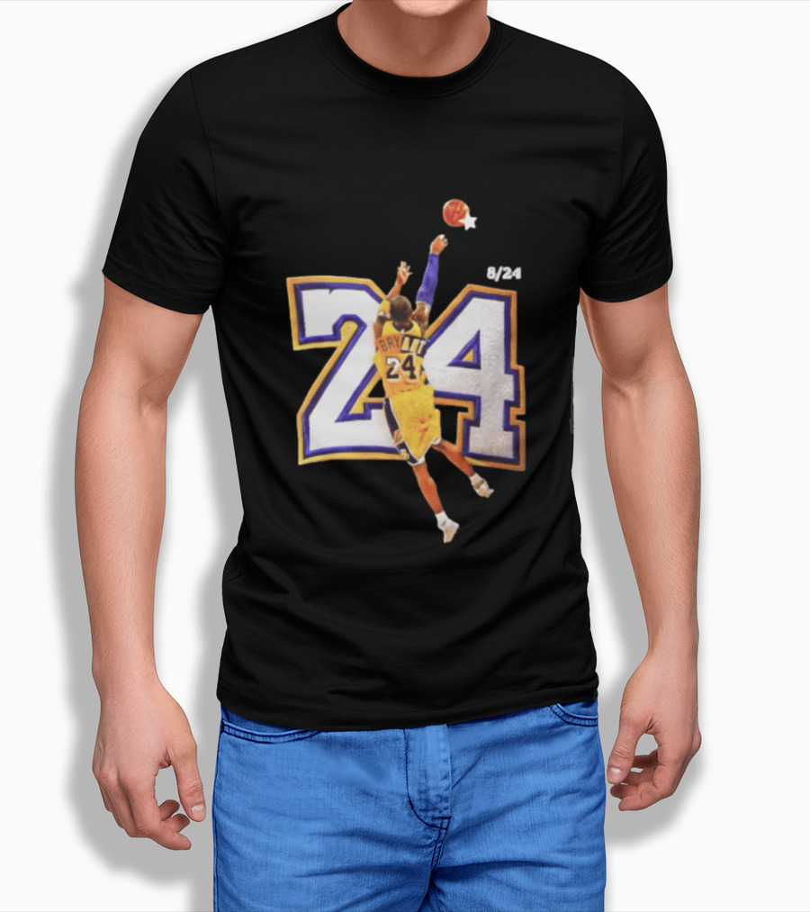 Kobe Bryant Los Angeles Lakers 8 24 Basketball Legend Jump Shot T-Shirt