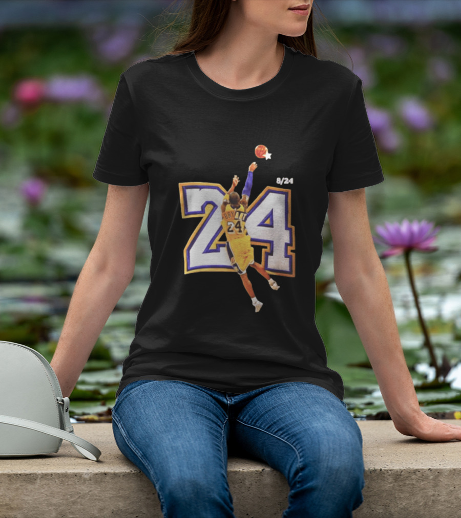 Kobe Bryant Los Angeles Lakers 8 24 Basketball Legend Jump Shot T-Shirt