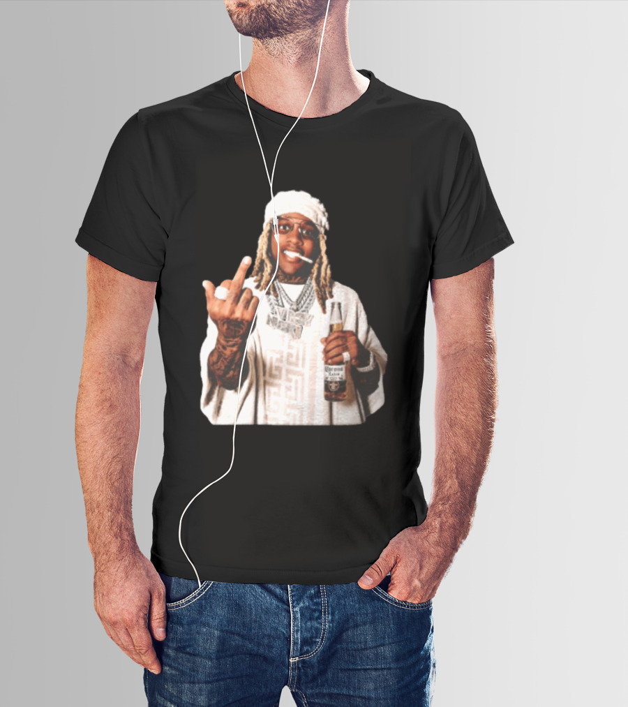 Lil Durk Only The Family Vroy Nick Corona Extra Beer Smoking Middle Finger T-Shirt