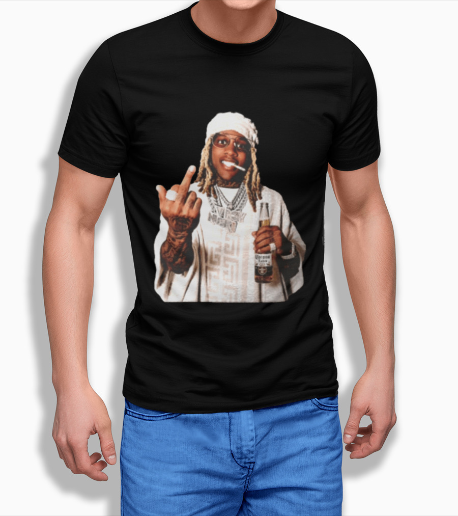 Lil Durk Only The Family Vroy Nick Corona Extra Beer Smoking Middle Finger T-Shirt