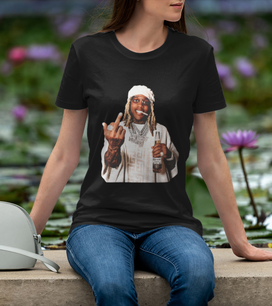 Lil Durk Only The Family Vroy Nick Corona Extra Beer Smoking Middle Finger T-Shirt