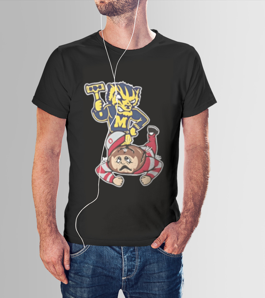 Michigan Wolverines Vs Ohio State Buckeyes Football Rivalry Mascot Showdown T-Shirt