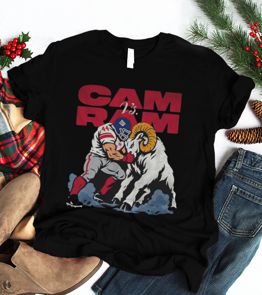 New York Giants Vs Rams Cam Ram Football Clash T-Shirt